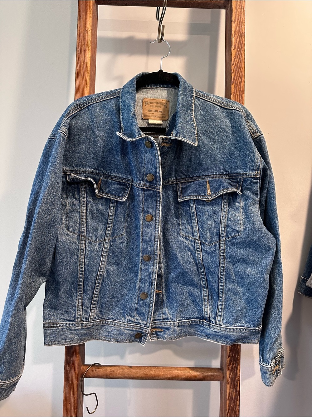 GAP Work Force Blue Denim Jean Jacket with Button Front